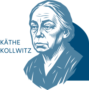 Grafik der Naminspatin Käthe Kollwitz mit Ihrem Namen deneben.